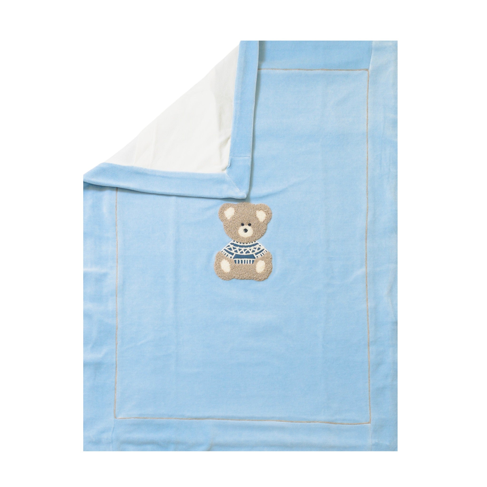 Baby Blanket, Sky Blue Chenille, SARTORIA DEI PICCOLI (code LC1114)