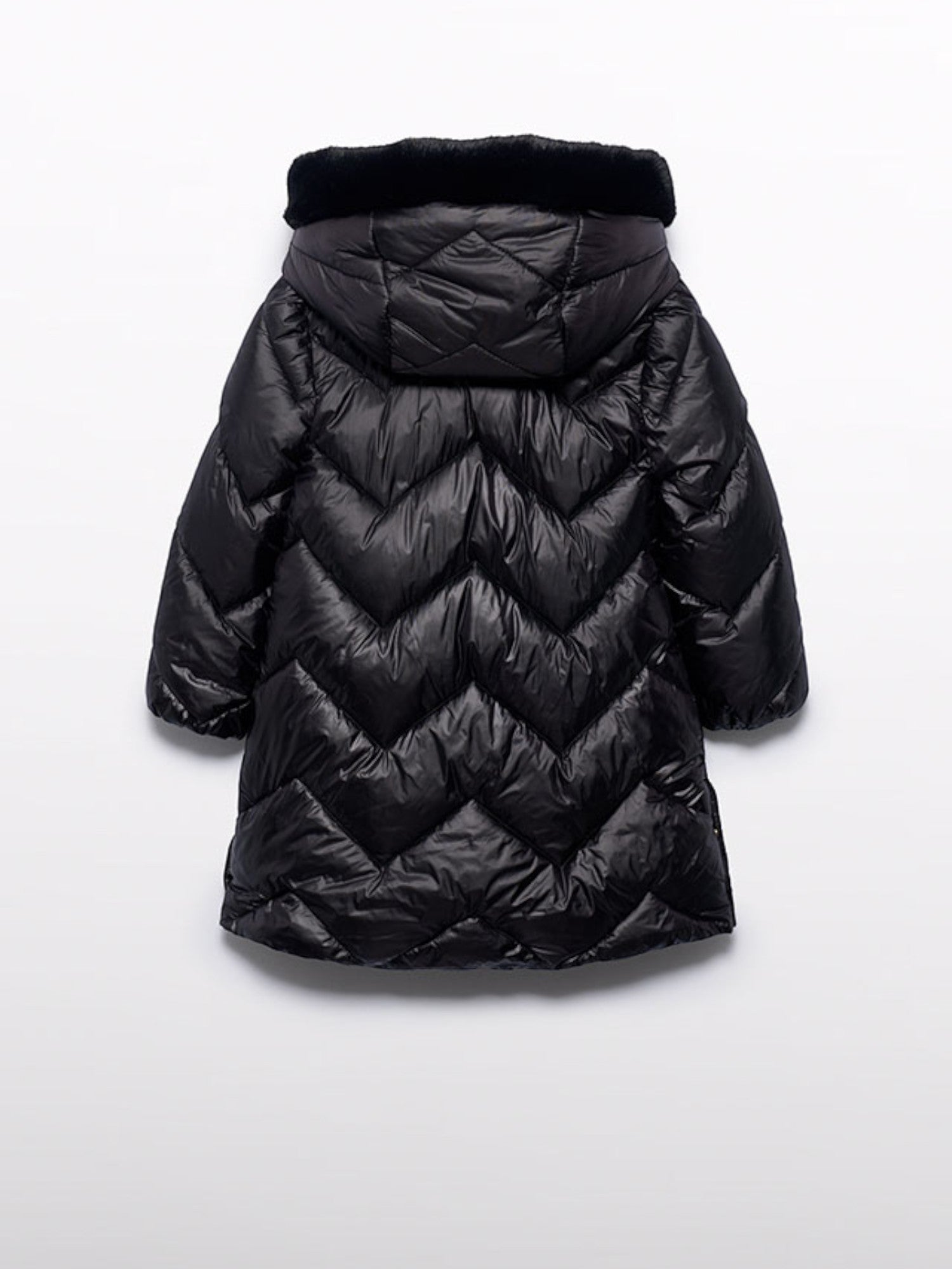 Giaccone lungo trapuntato Bimba Nero 5847/10 - NANU' BABY
