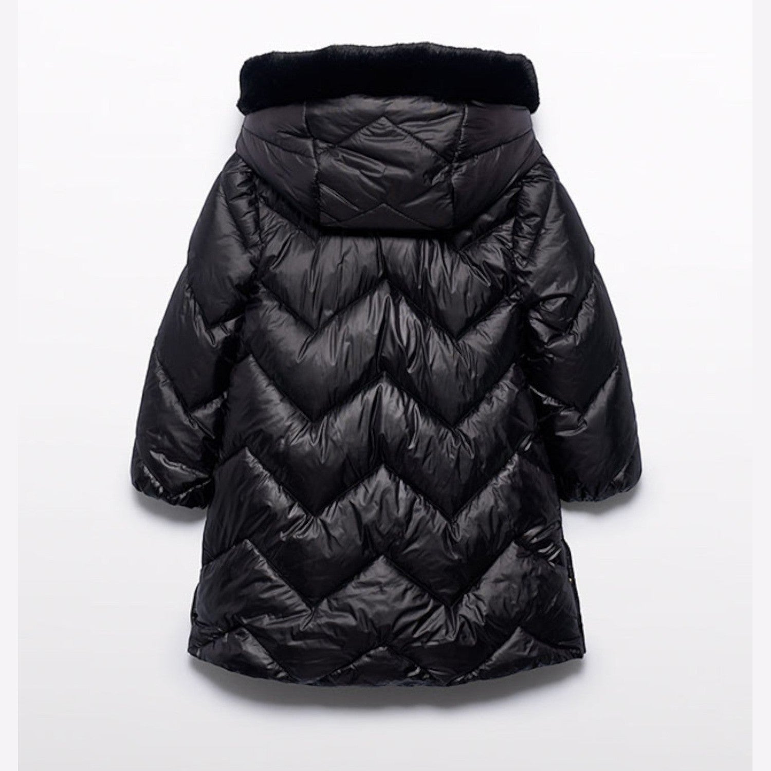 Giaccone lungo trapuntato Bimba Nero 5847/10 -  NANU' BABY