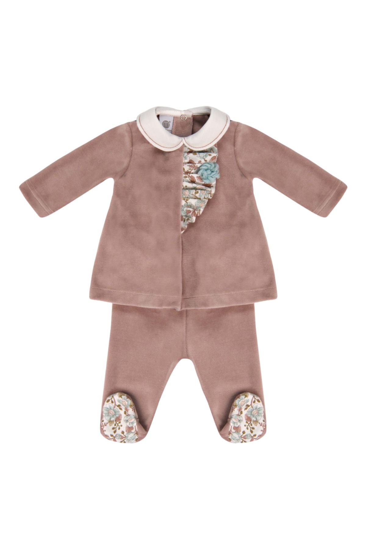 Completo nascita fantasia floreale Neonata MARSALA IG1516