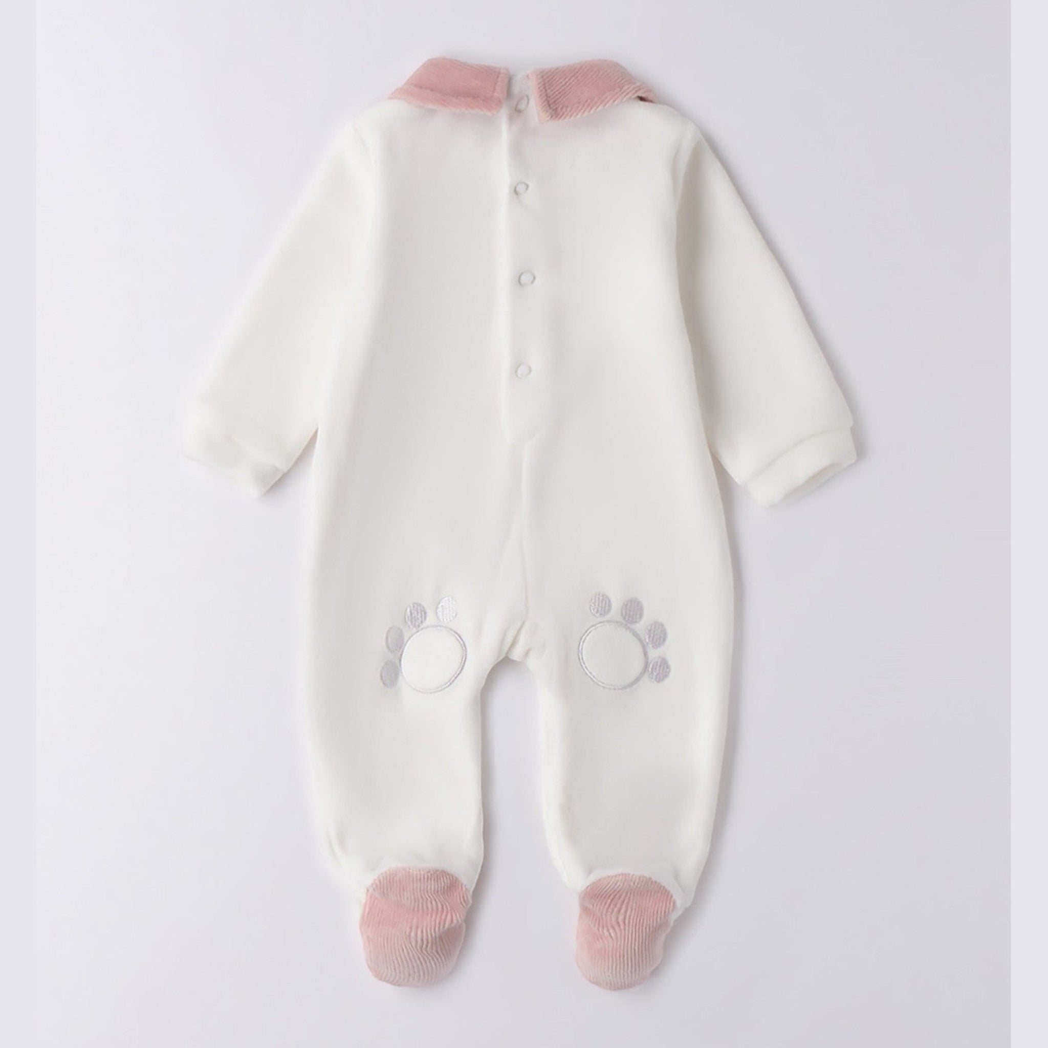 Tutina Intera Con Piede Neonata Rosa 3F644/2921 -  NANU' BABY