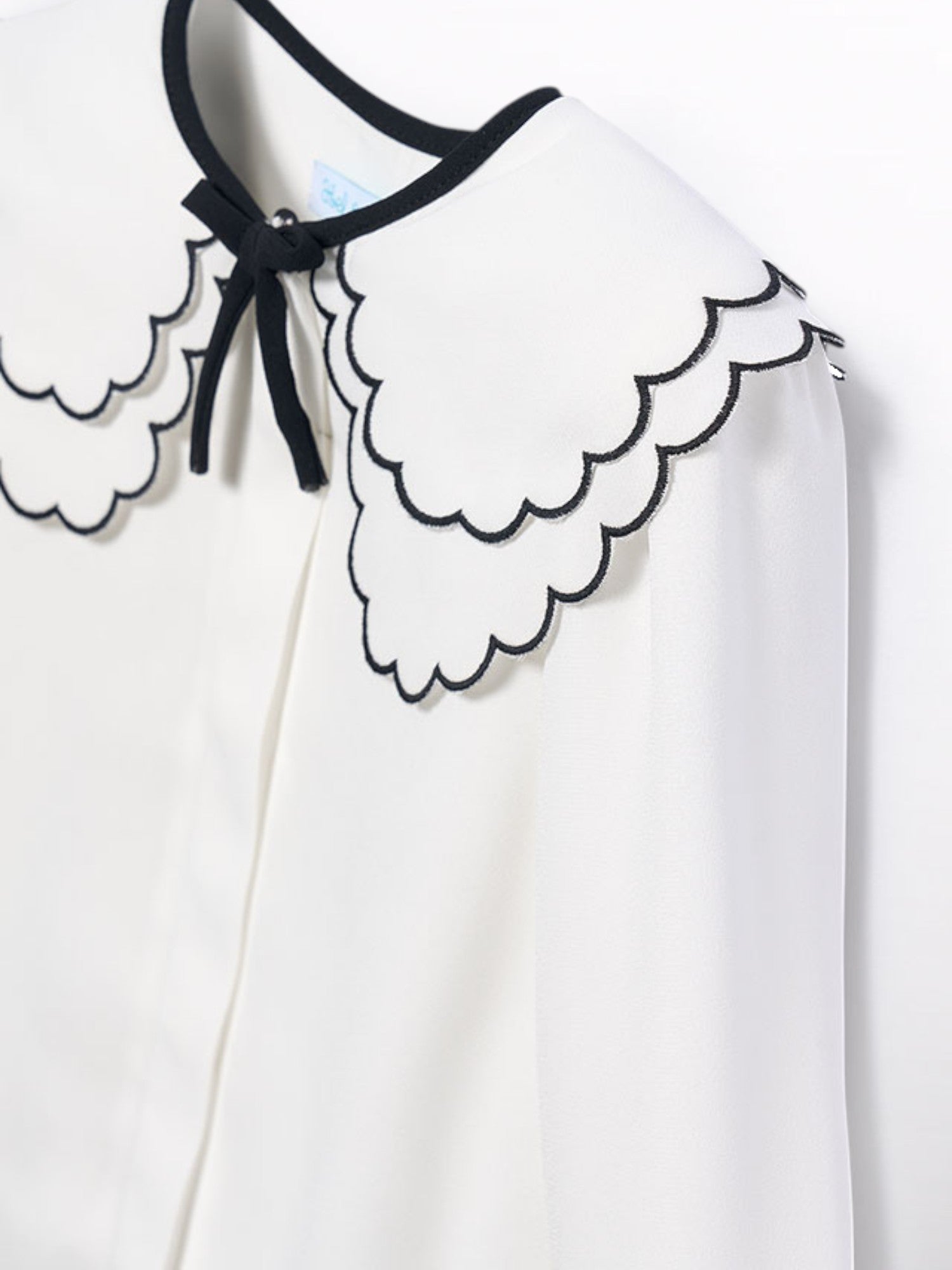 BLusa chiffon collo ricamo Bimba PANNA 5612/3 - NANU' BABY