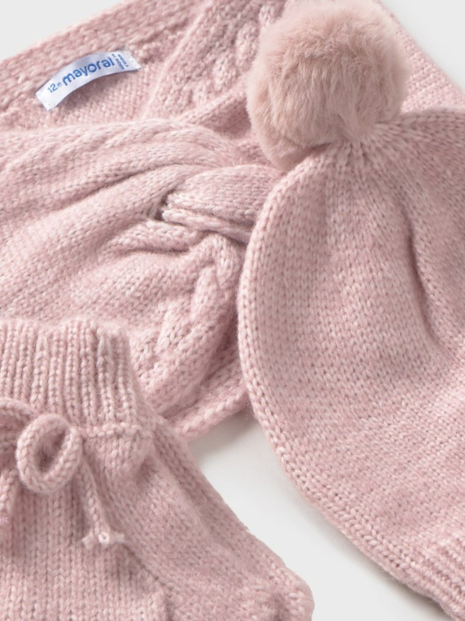 Completo cappello mutanda muffol Rosa 10019/47 - NANU' BABY