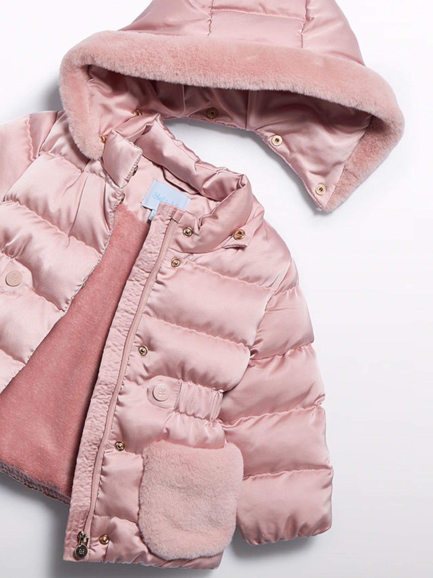Giubbotto satinato pelo Bimba Rosa 5821/19 - NANU' BABY