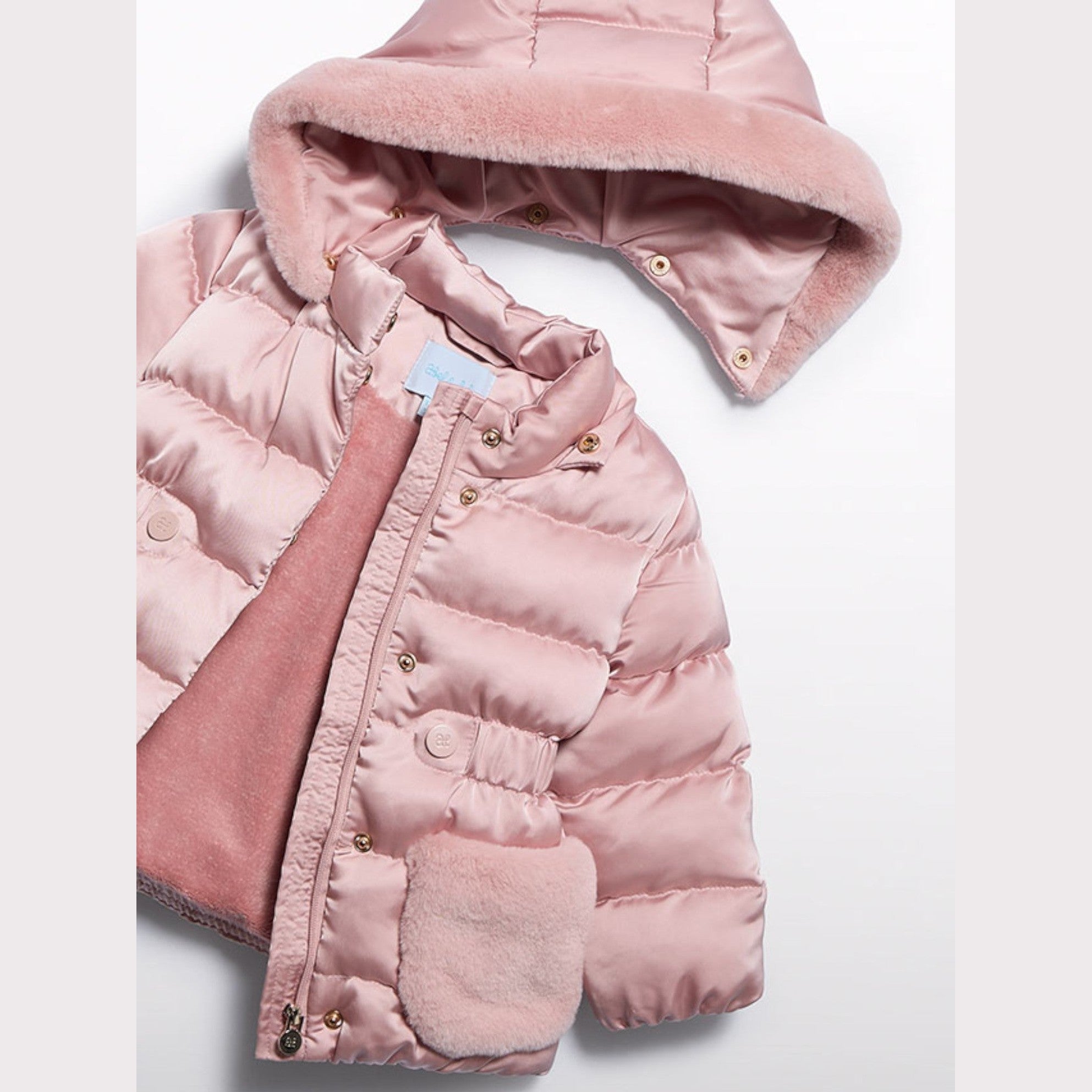 Giubbotto satinato pelo Bimba Rosa 5821/19 -  NANU' BABY