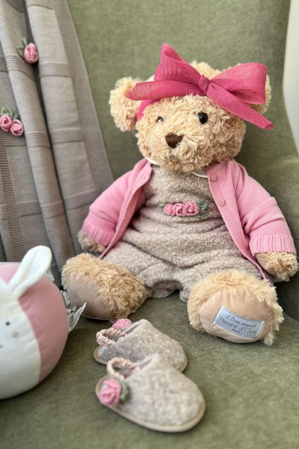 Completo con cardigan Roselline applicate Bimba ROSA FARD IG1031