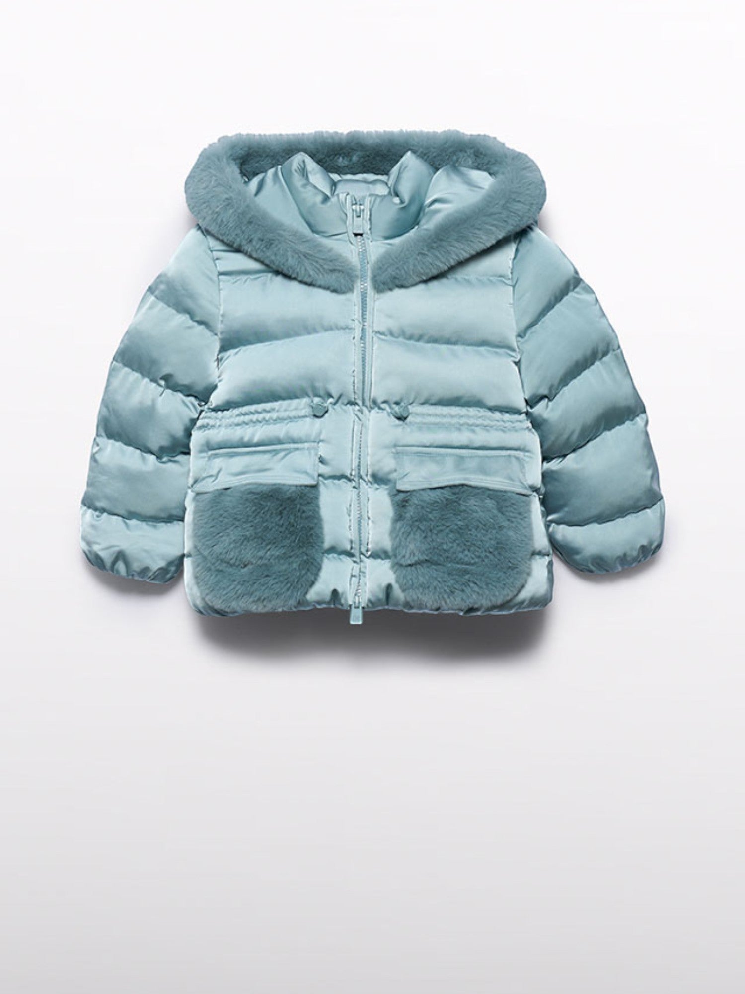 Giubbotto satinato pelo Bimba Verde 5849/16 - NANU' BABY