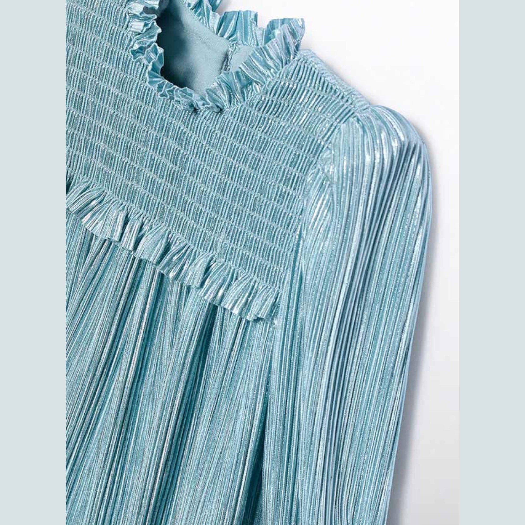 Abito plissato Bimba Verde 5510/9 -  NANU' BABY