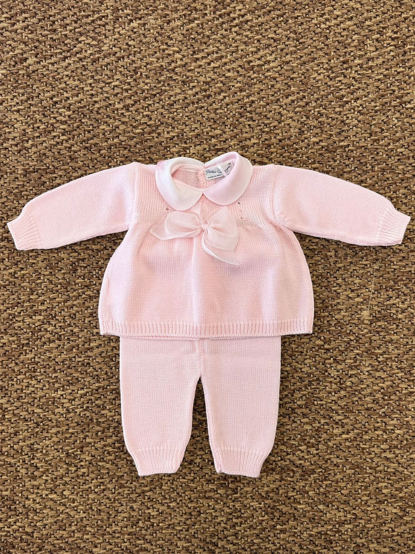 Completo nascita Fiocco organza Neonata ROSA DIAMANTE/605