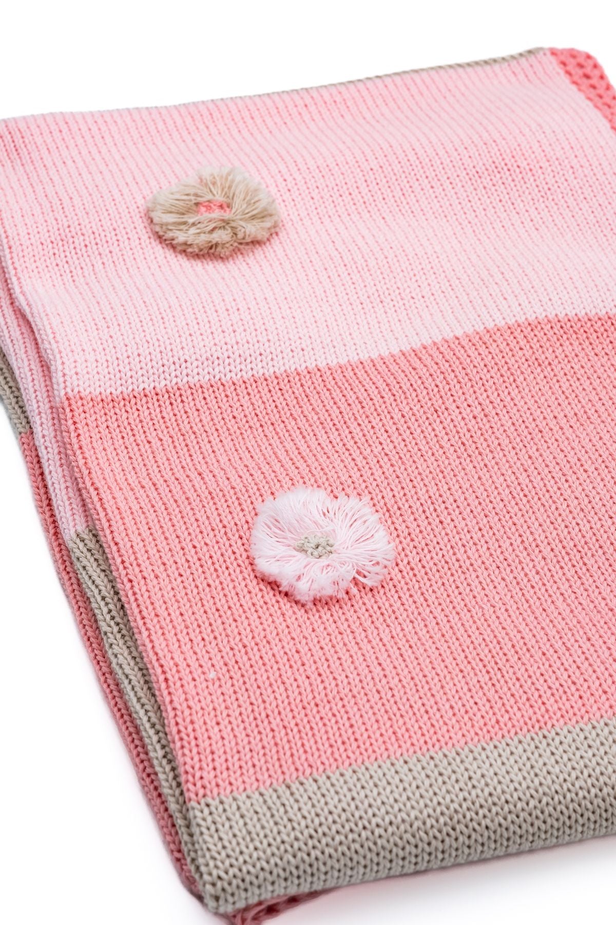 Coperta Rosa/tortora Neonata TORTORA AMY/812