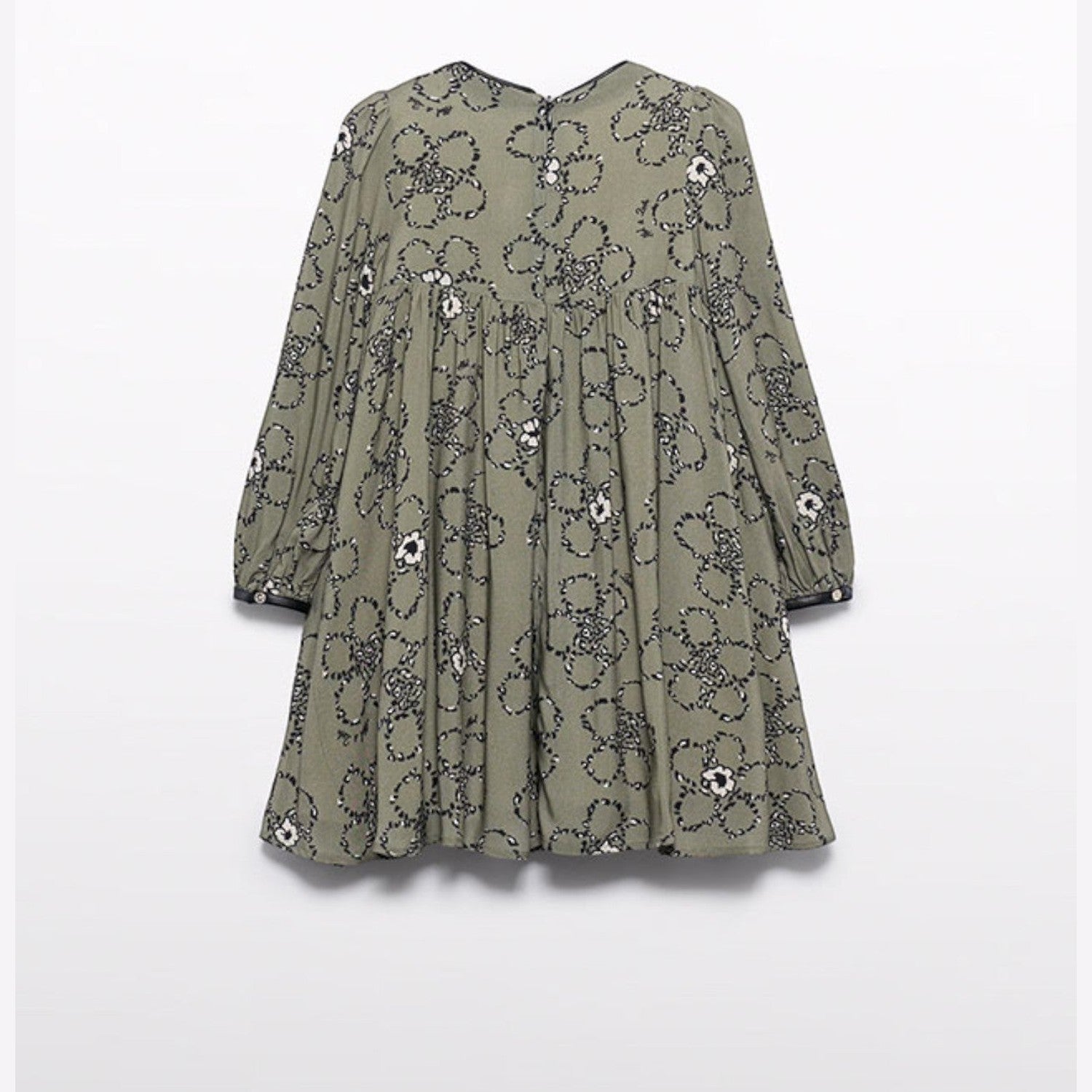 Abito viscosa stampato Bimba Verde 5536/6 -  NANU' BABY