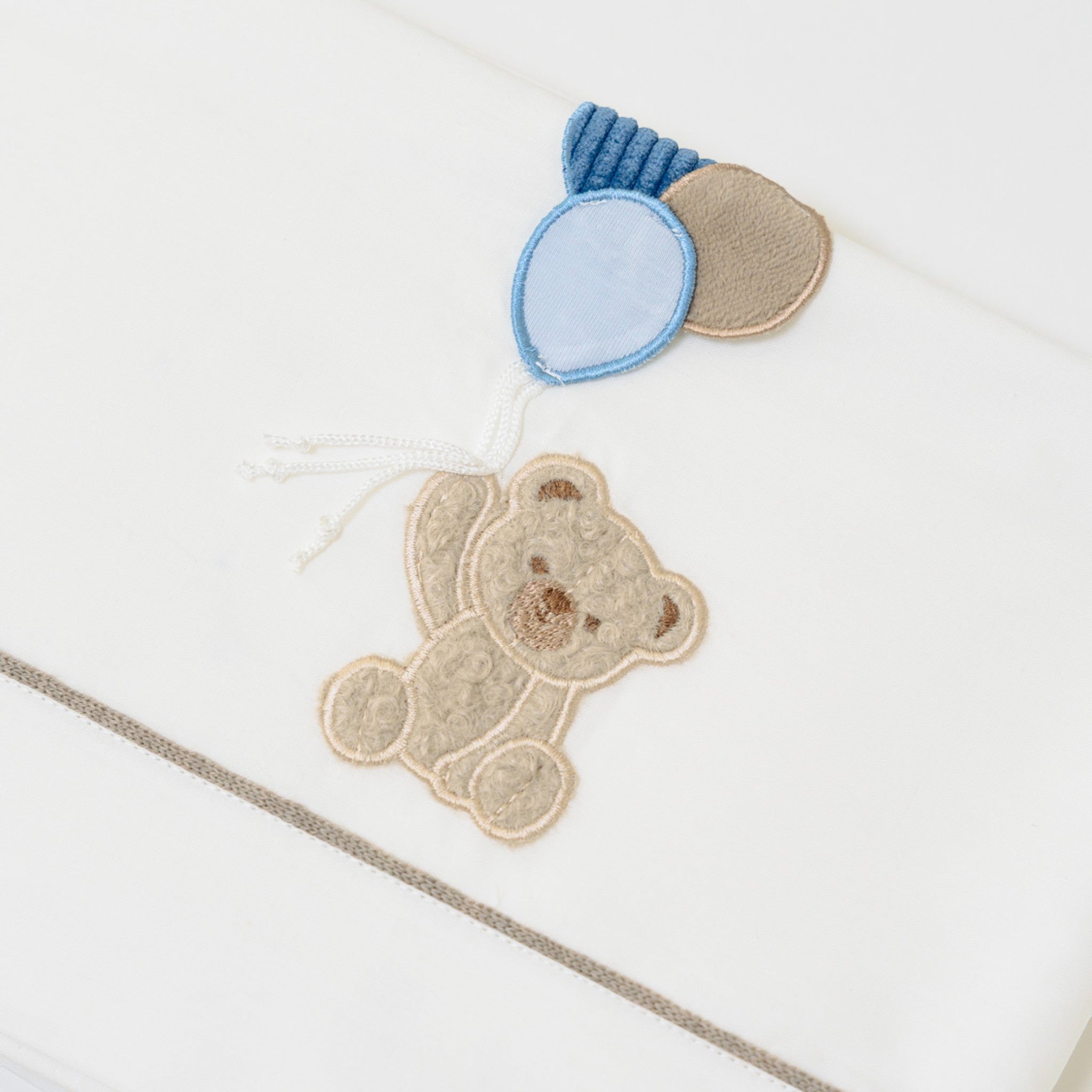 Baby Fitted Sheet, Blue Cotton, SARTORIA DEI PICCOLI (code LL1110)