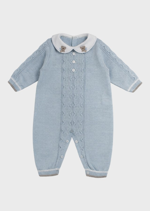 Tutina lunga smacchinato cielo noce Made Italy neonato cotone MARLĂ™ 2026