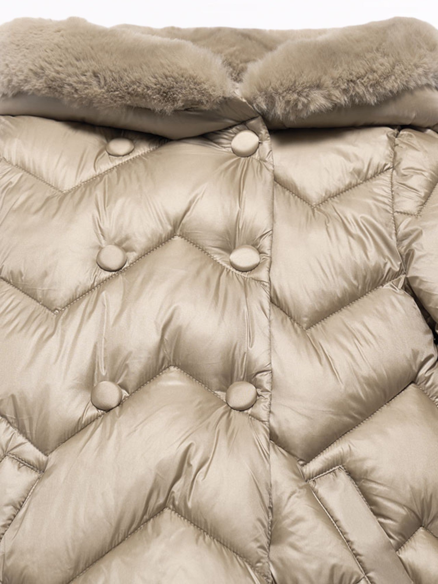 Giaccone lungo trapuntato Bimba Beige 5847/11 - NANU' BABY