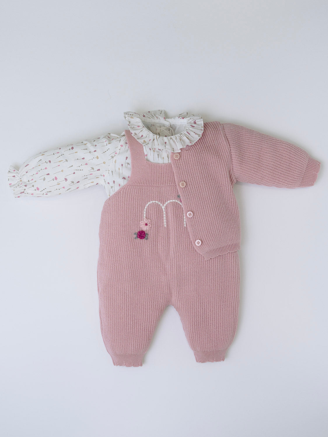 Completo lana rosa marsala Neonata ROSA IN1431/R - NANU' BABY