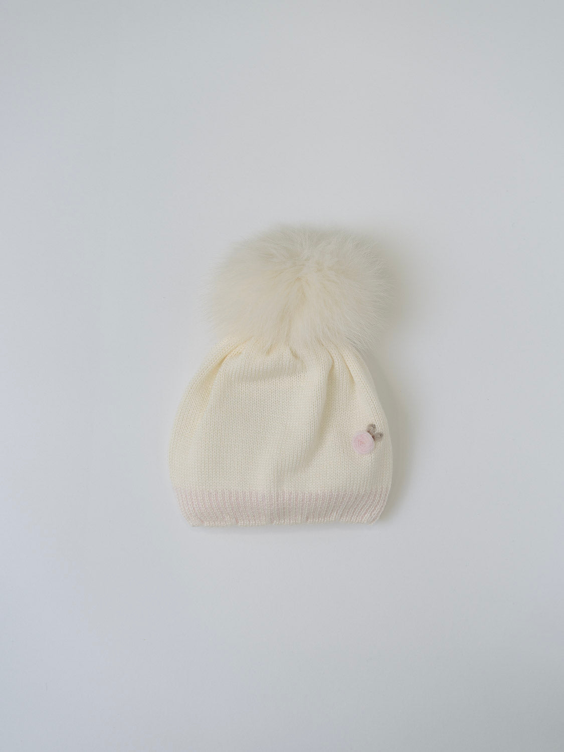 Cappellino lana fiore Neonata VANIGLIA IN1071/V - NANU' BABY
