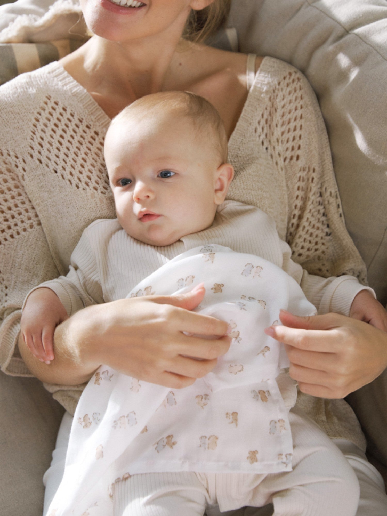 Set di garze piccole Neonato Ecru 9872/E