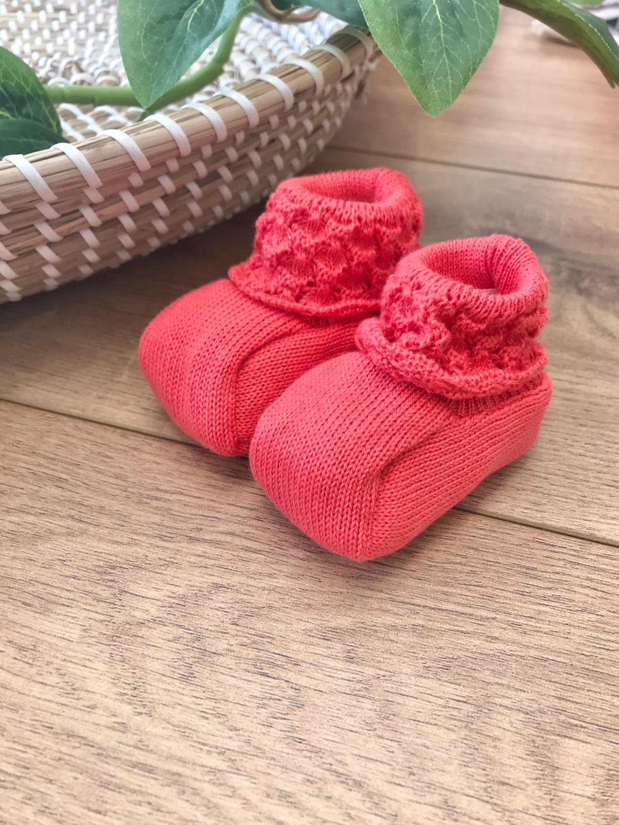 Babbucce in filo di cotone Neonata CORALLO EF14S - NANU' BABY