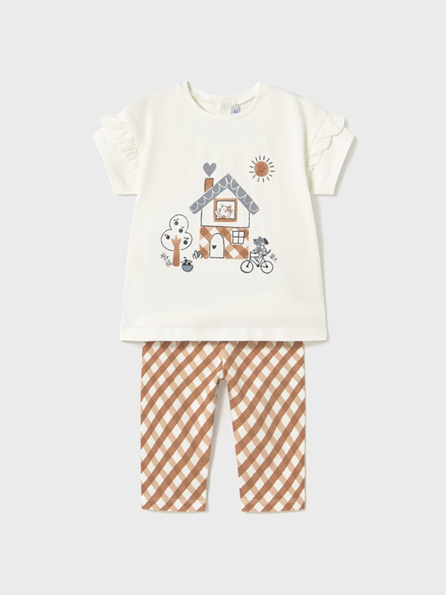 Comp.leggings stampato Bimba MARRONE 1739/39