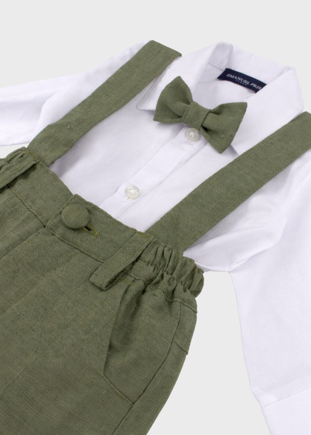 Completo Cerimonia Gilet Bermuda Verde