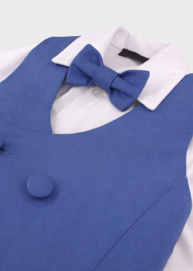 Completo Cerimonia Gilet Bermuda Azzurro