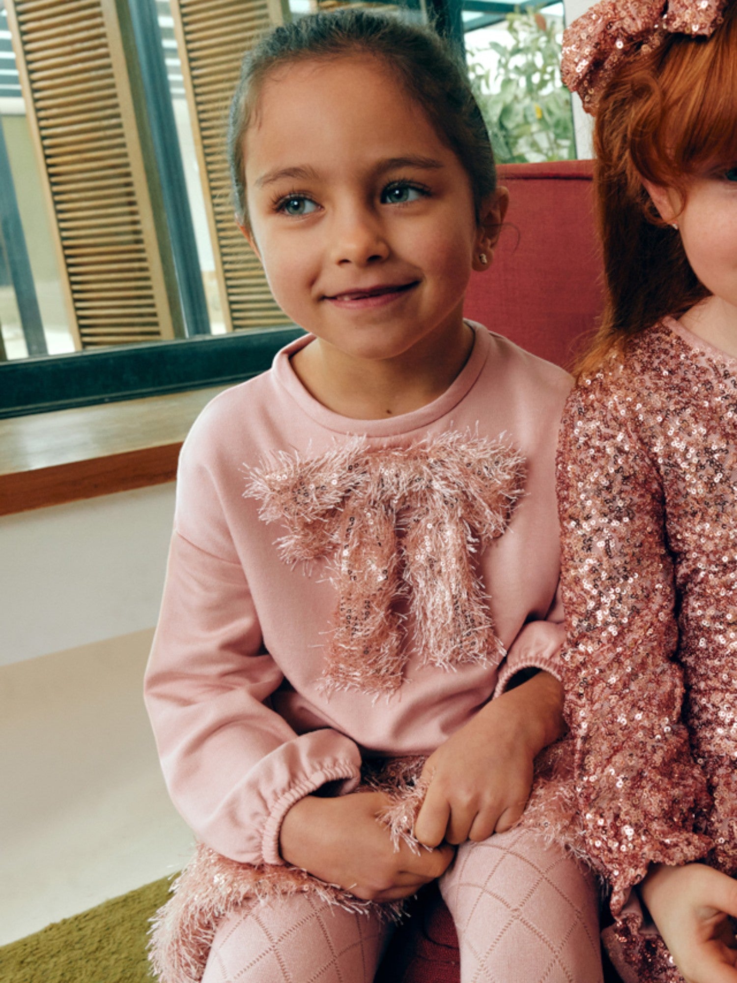 Compl. gonna frange lustrini Bimba Rosa 5539/8 - NANU' BABY