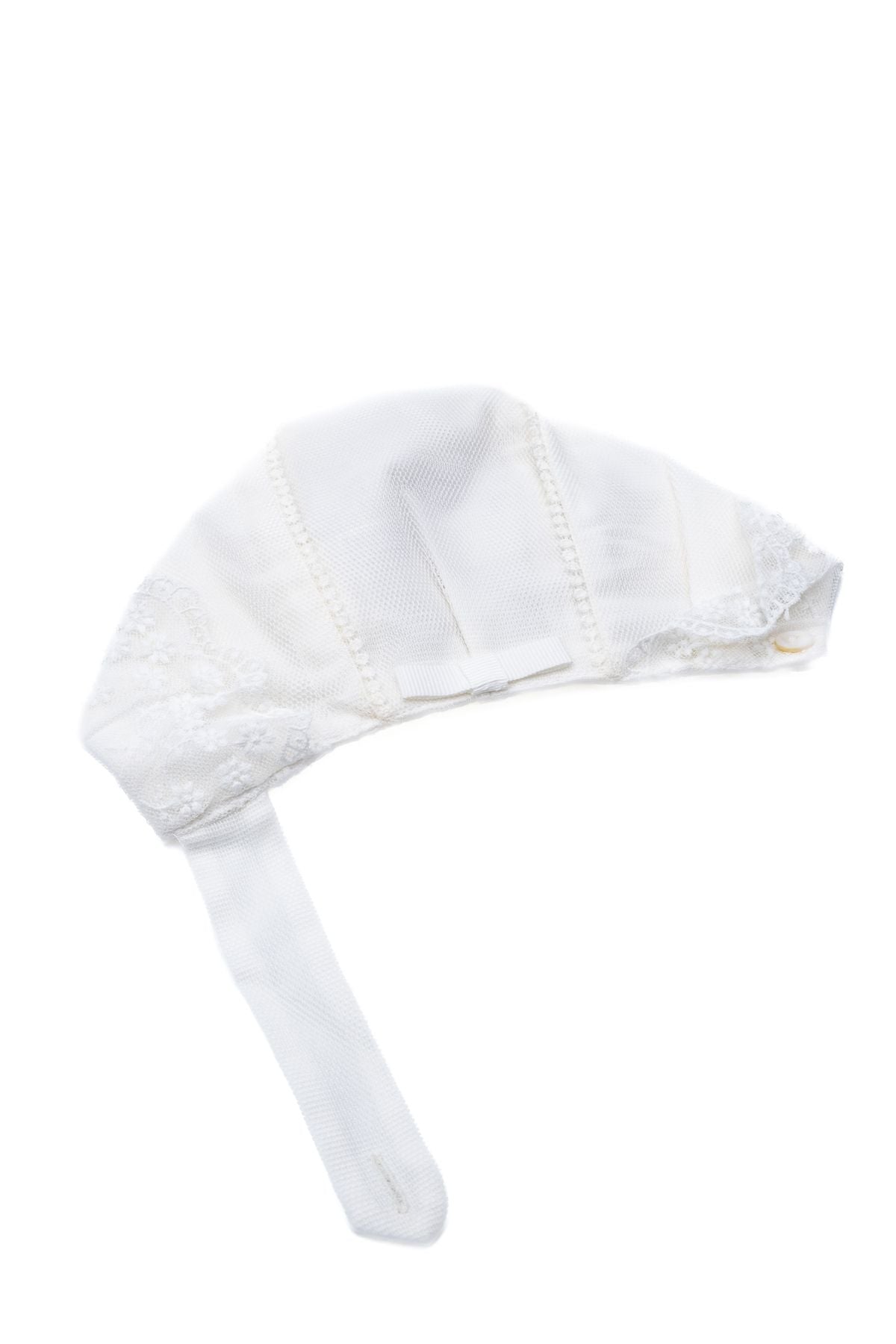 Cuffia Pizzo bianco NATURAL 591004G - NANU' BABY
