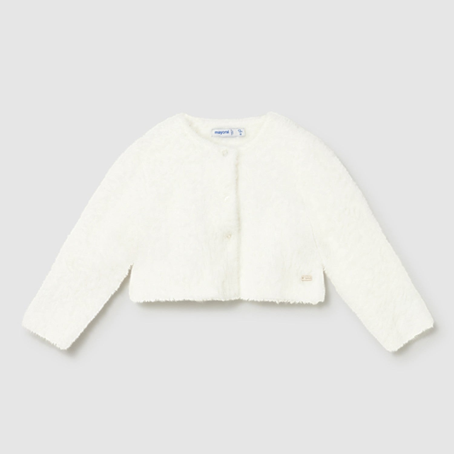 Cardigan pellicciotto Bimba ECRU 2357/65