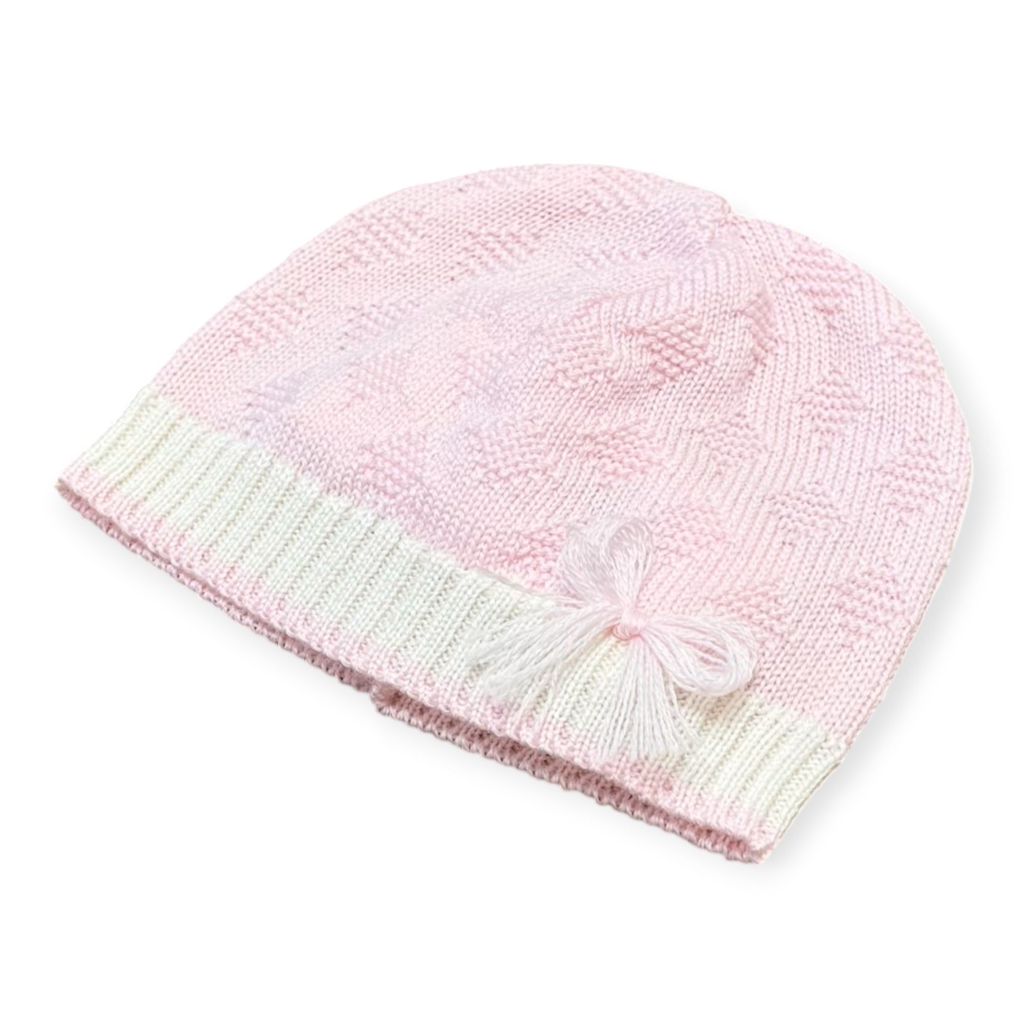 Baby Girl's Hat, Pure Wool, Teddy Style, Pink, 7777