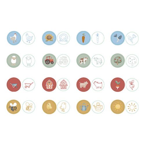 Set 16 timbrini Little Farm  MULTICOLORE 126008 -  NANU' BABY