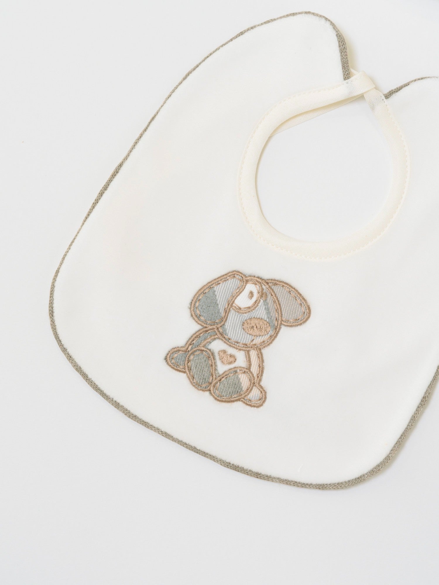 Cuffia e Bavetta Neonato Bianco LR1112 - NANU' BABY
