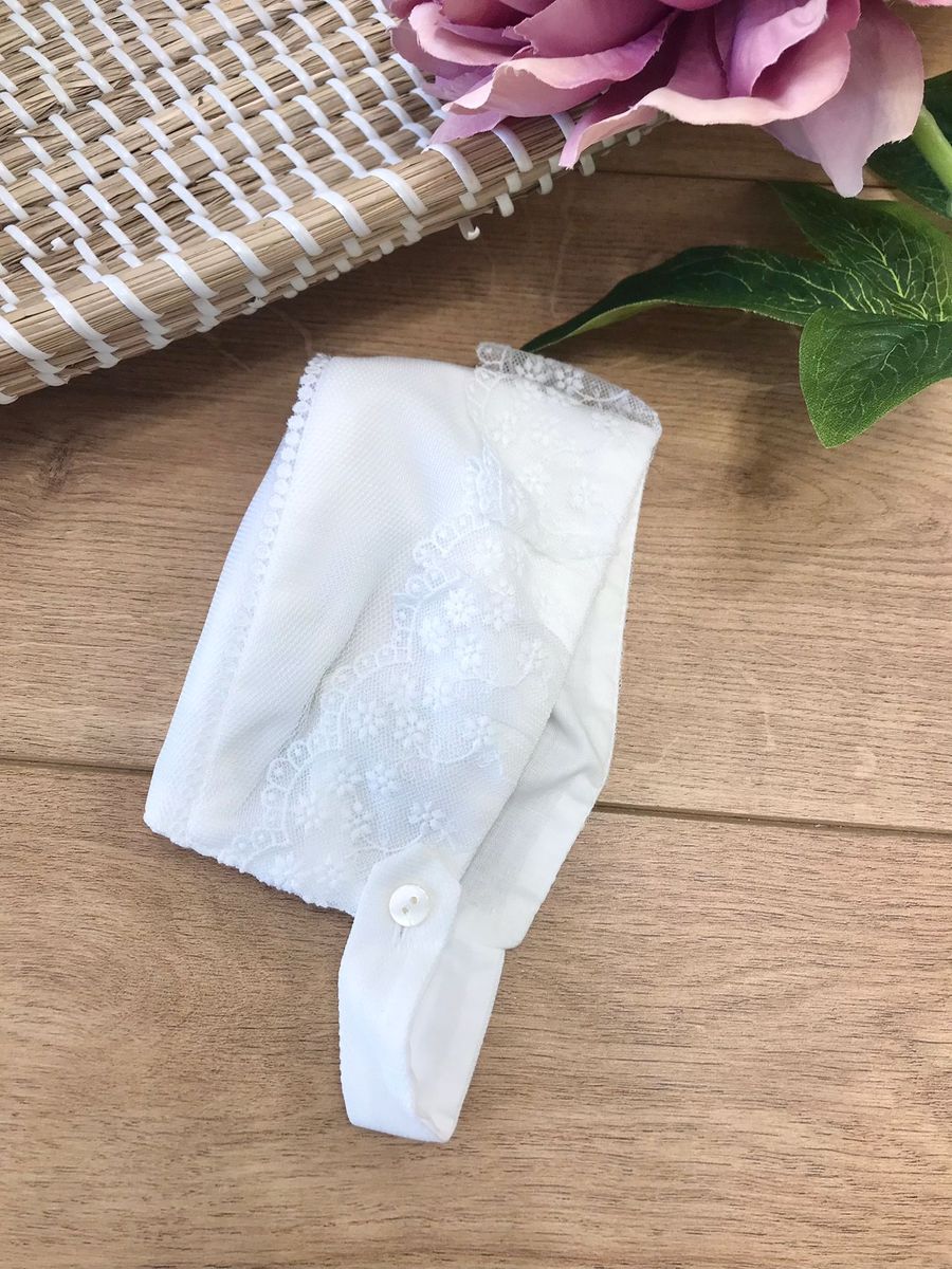 Cuffia Pizzo bianco NATURAL 591004G - NANU' BABY