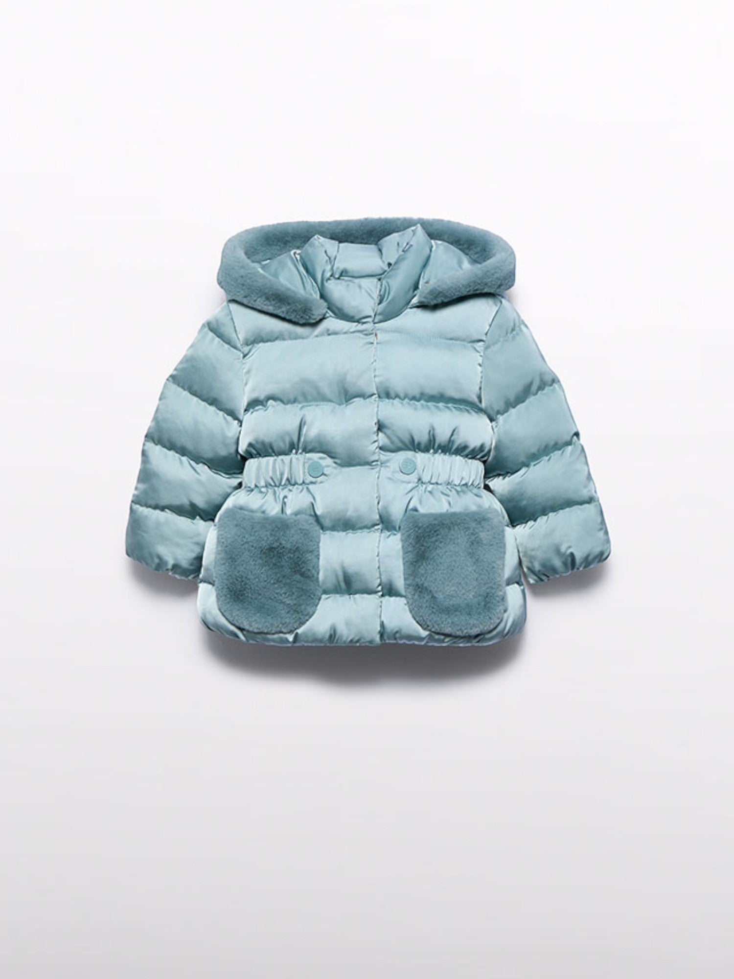 Giubbotto satinato pelo Bimba Verde 5821/21 - NANU' BABY