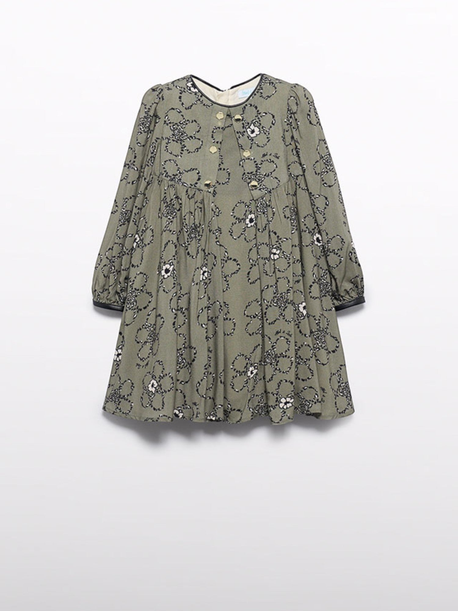 Abito viscosa stampato Bimba Verde 5536/6 - NANU' BABY