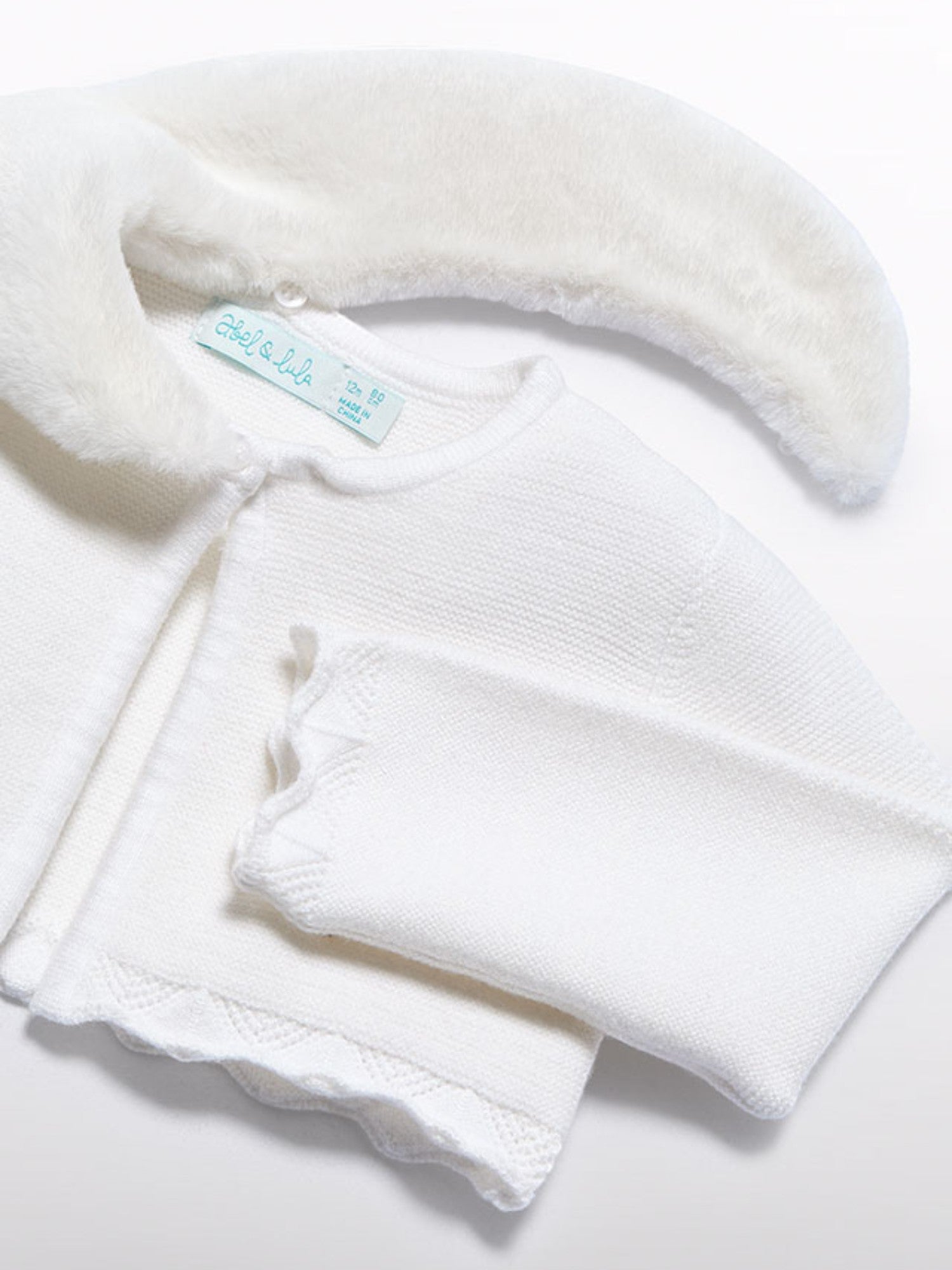 Cardigan tricot colletto pell Bimba PANNA 5817/10 - NANU' BABY