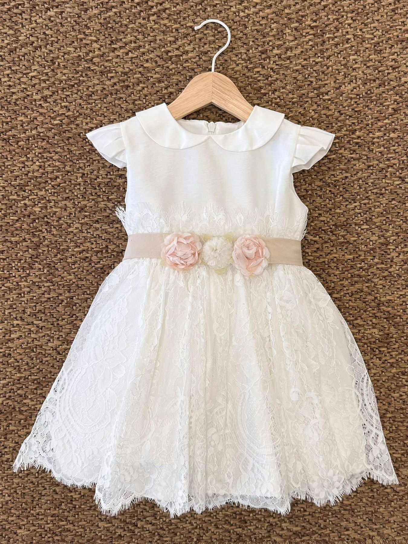 Abito Cerimonia Pizzo Bimba BIANCO FB073 - NANU' BABY
