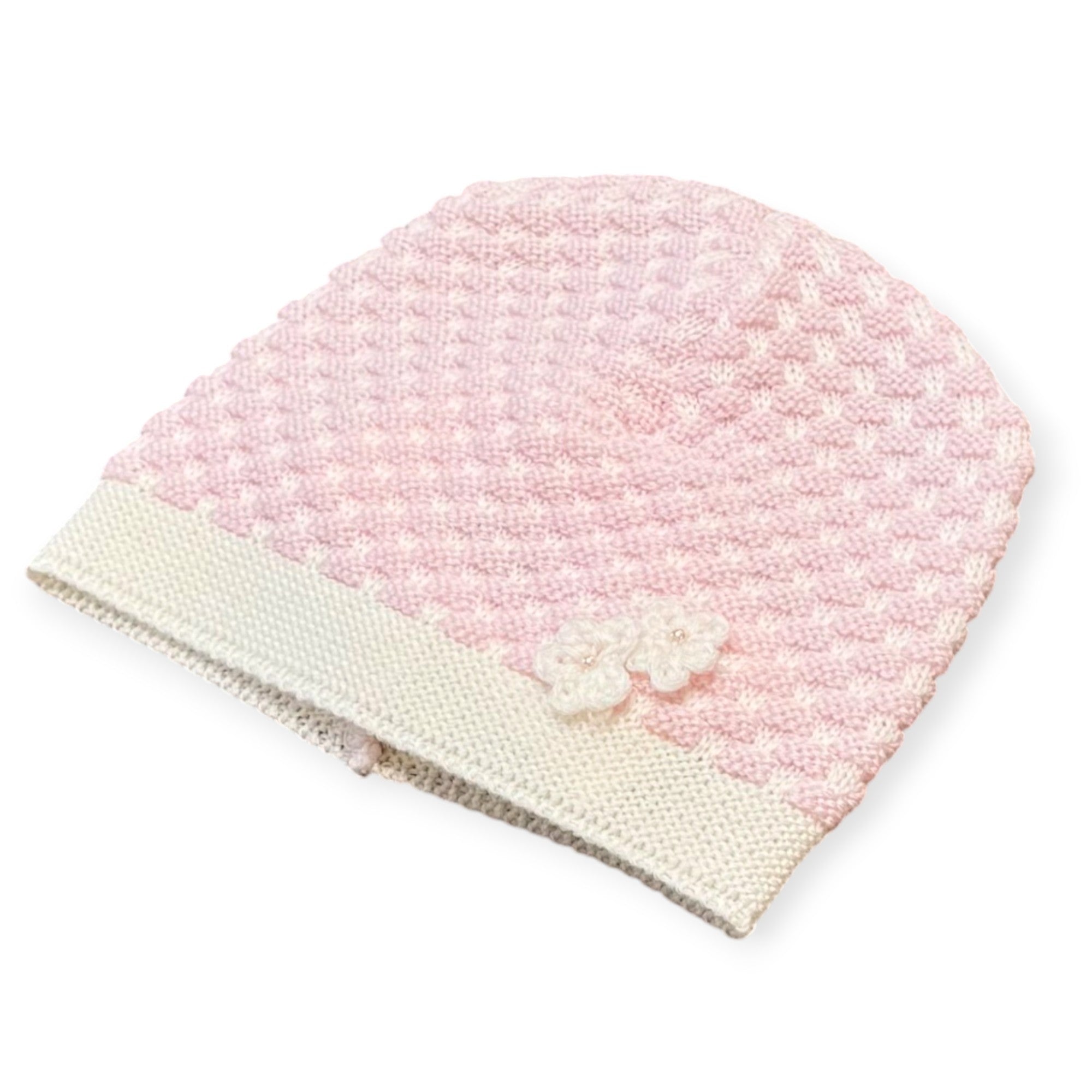 Pink Newborn Hat, Wool, Bow 7770