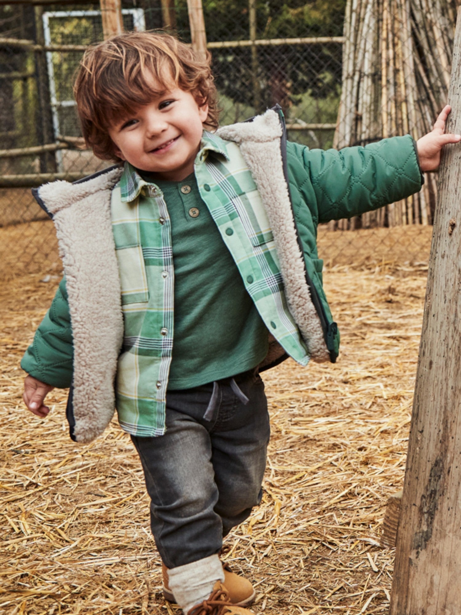 Giaccone trapuntato reversibi Bimbo Verde 2422/96