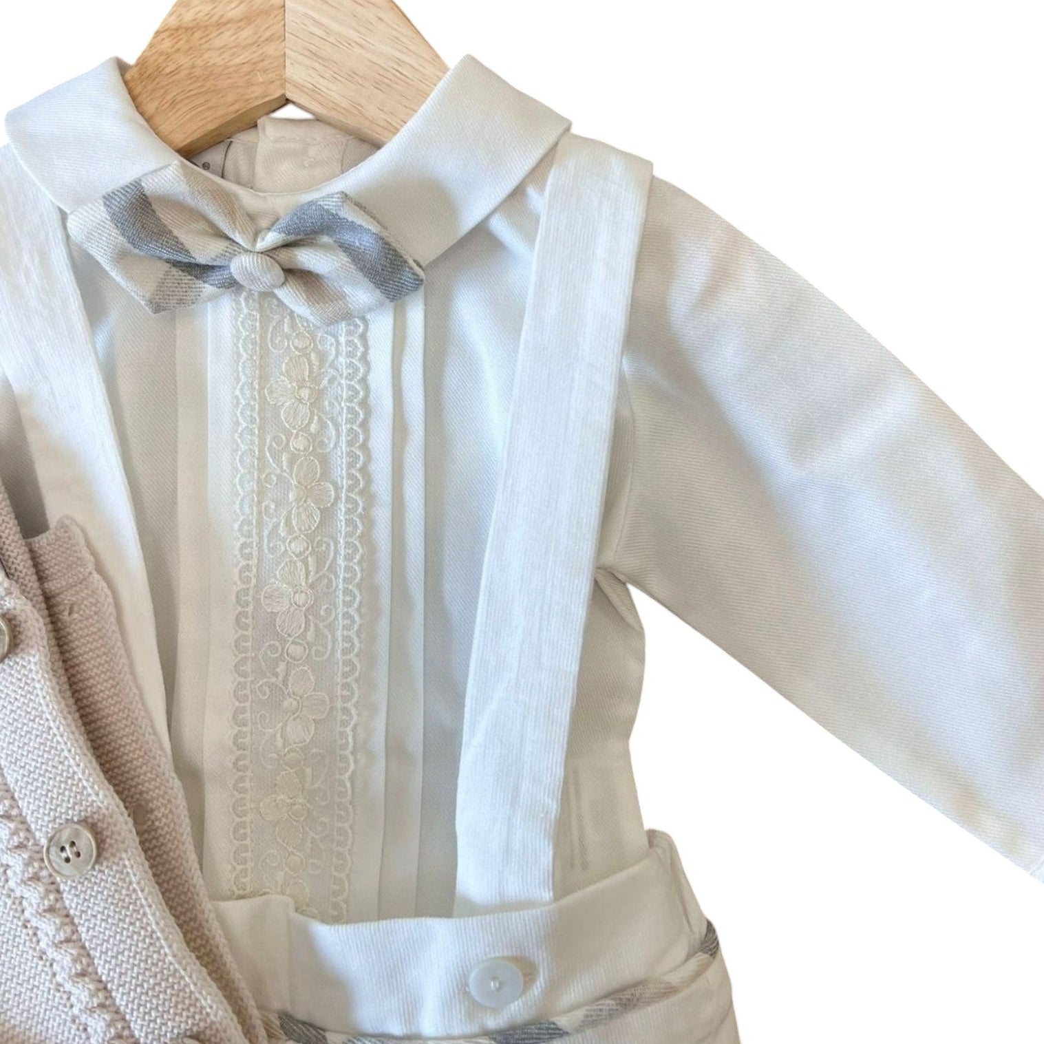 Boy's Ceremony Suit with Bow Tie, Cream Color, IK20760BIS