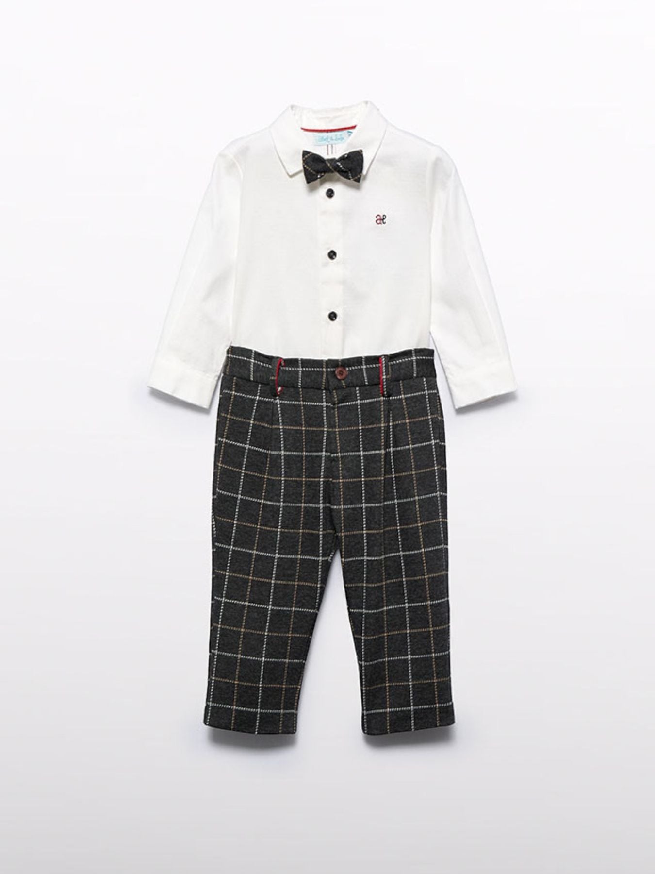 Compl. pantalone quadro punto Bimbo GRIGIO 5704/G - NANU' BABY