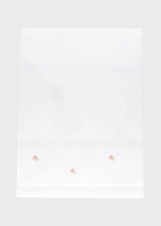 Set lenzuolino neonata cotone bianco rosa pesco lime MARLĂ™ tramatura nido d'ape