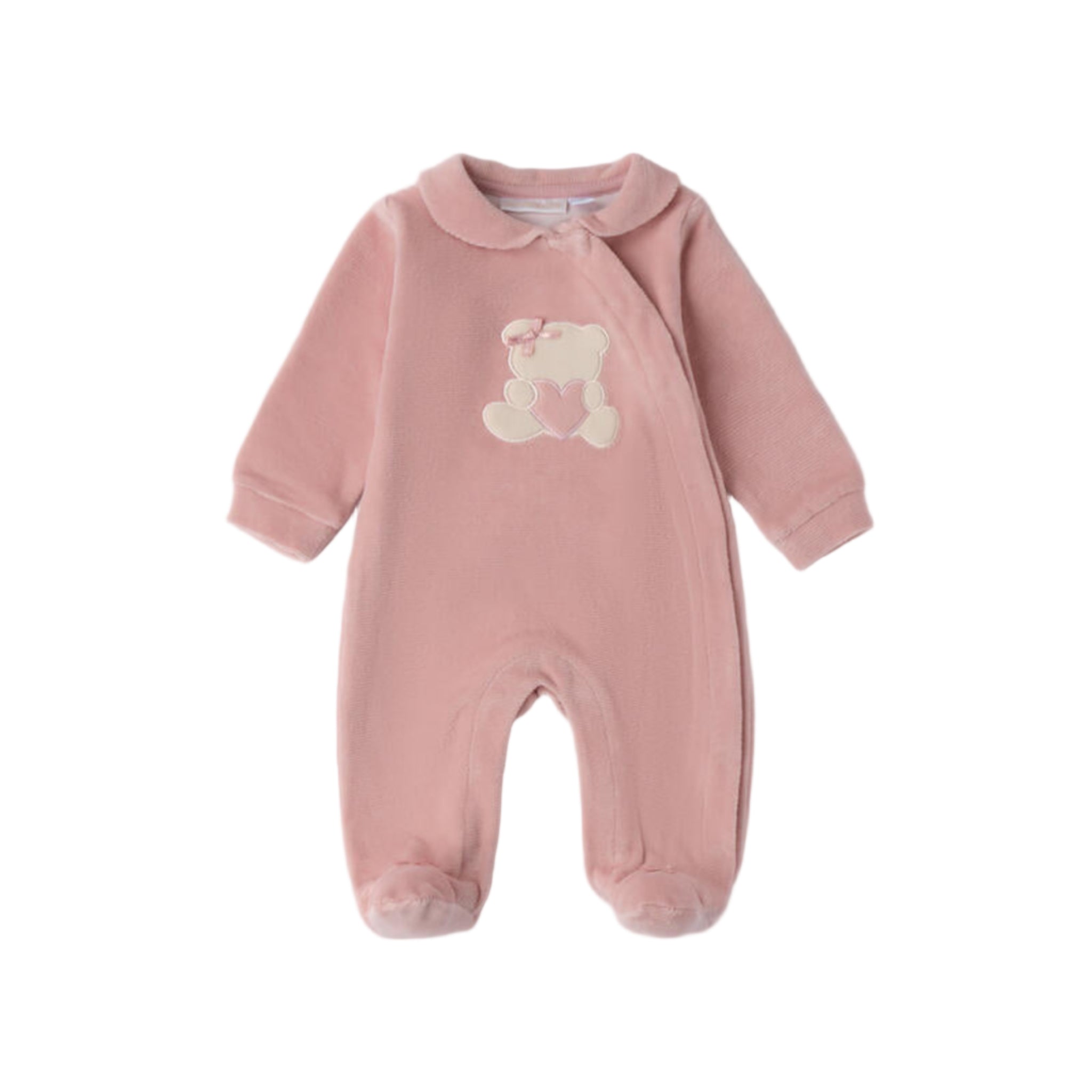 Pink Velour Footed Baby Romper 3F757/2921