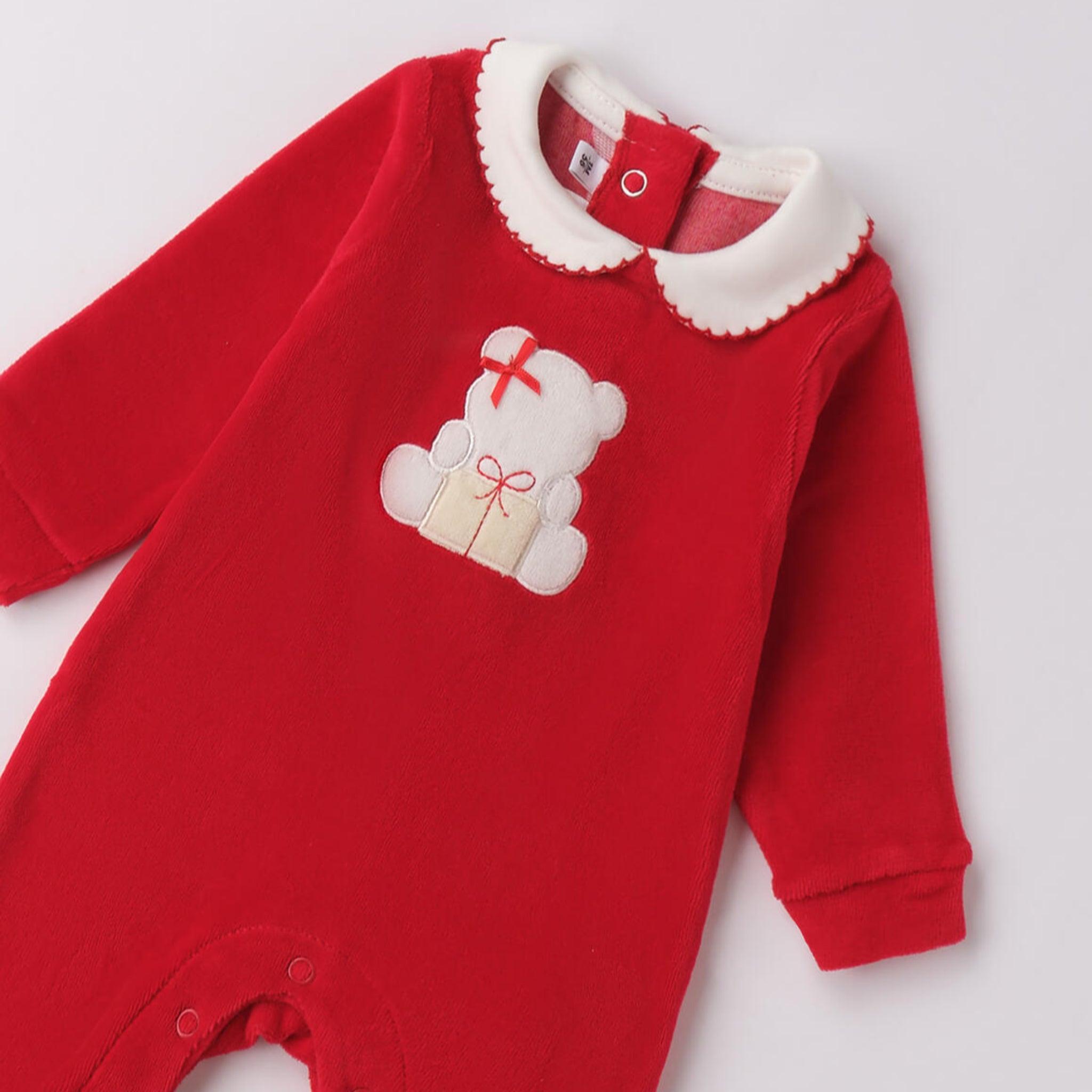 Red Baby Girl's Chenille Footed Pajamas for Christmas 3F769/2253