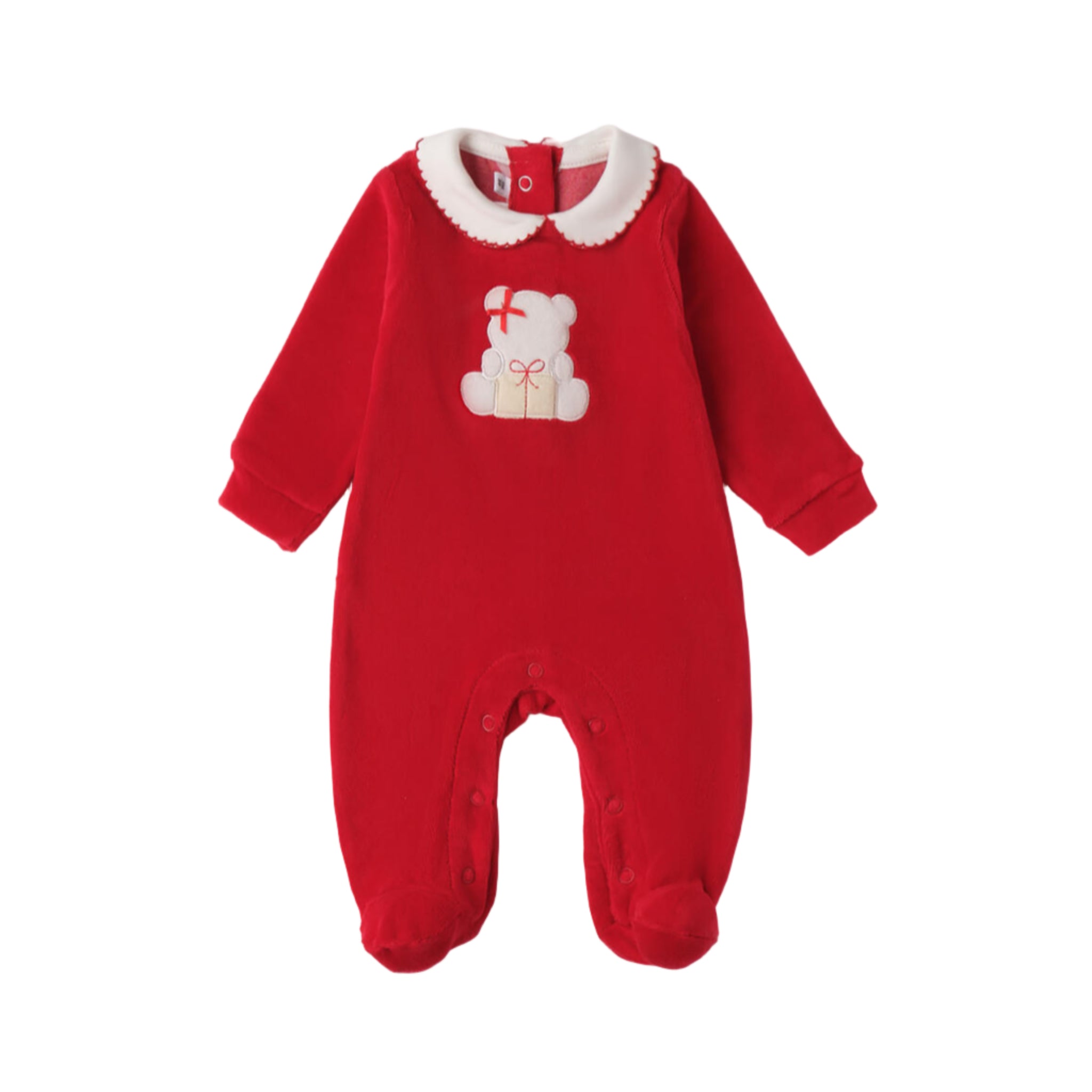 Red Baby Girl's Chenille Footed Pajamas for Christmas 3F769/2253