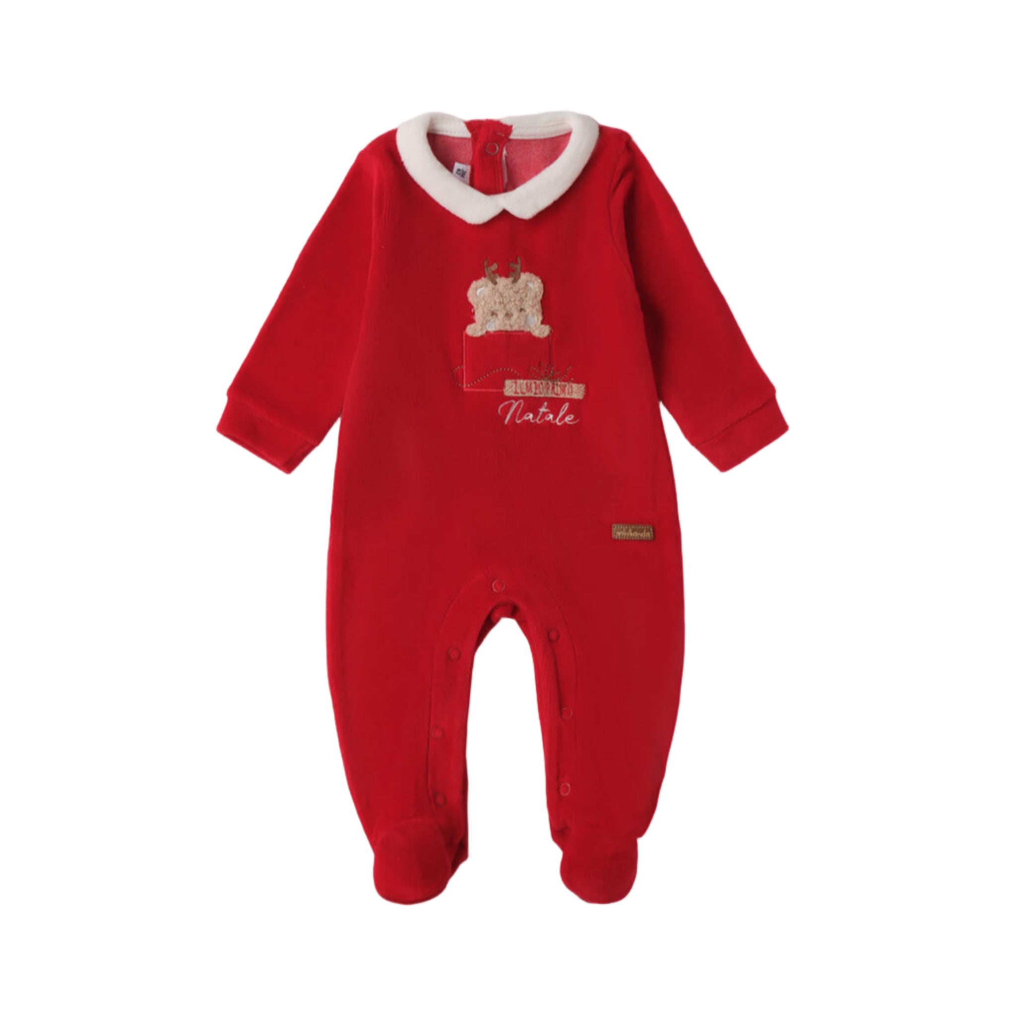 Red Chenille Baby Christmas Footed Pajamas 3F643/2253