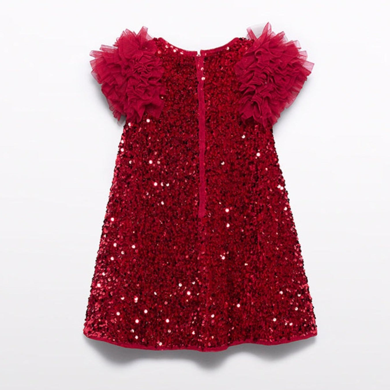 Abito lustrini velluto Bimba Rosso 5529/2 -  NANU' BABY