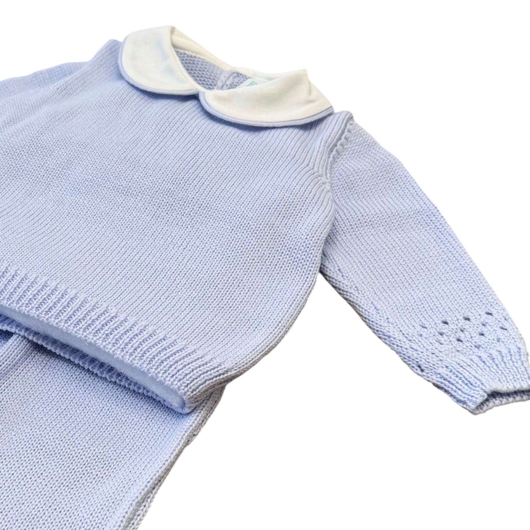 Completo Nascita Neonato Lana Merino Cielo - BEBE' DI ALMY 2P80/C