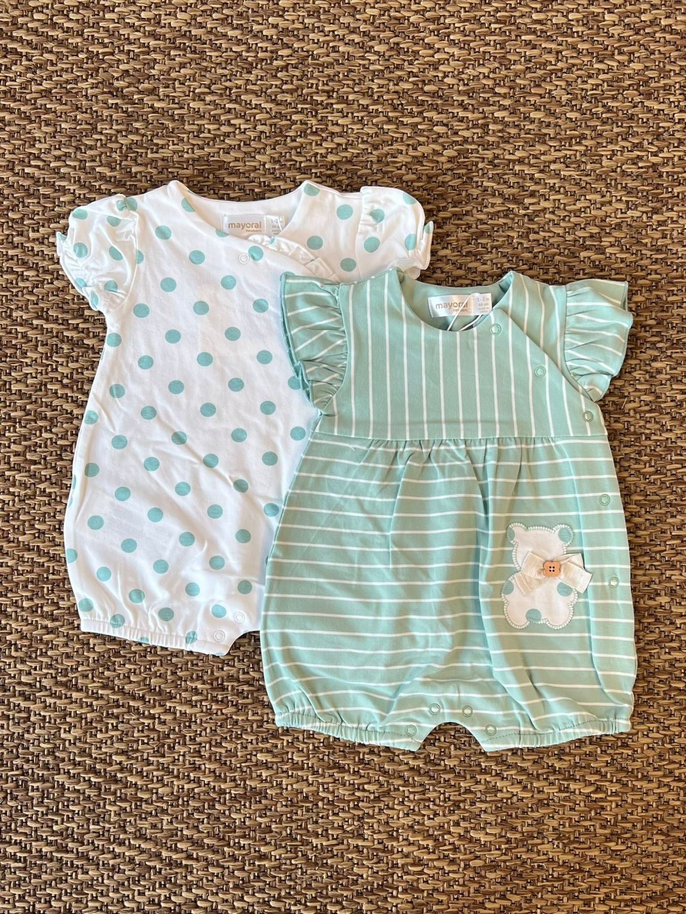 Set 2 pagliaccetti corti Bimba VERDE 1712