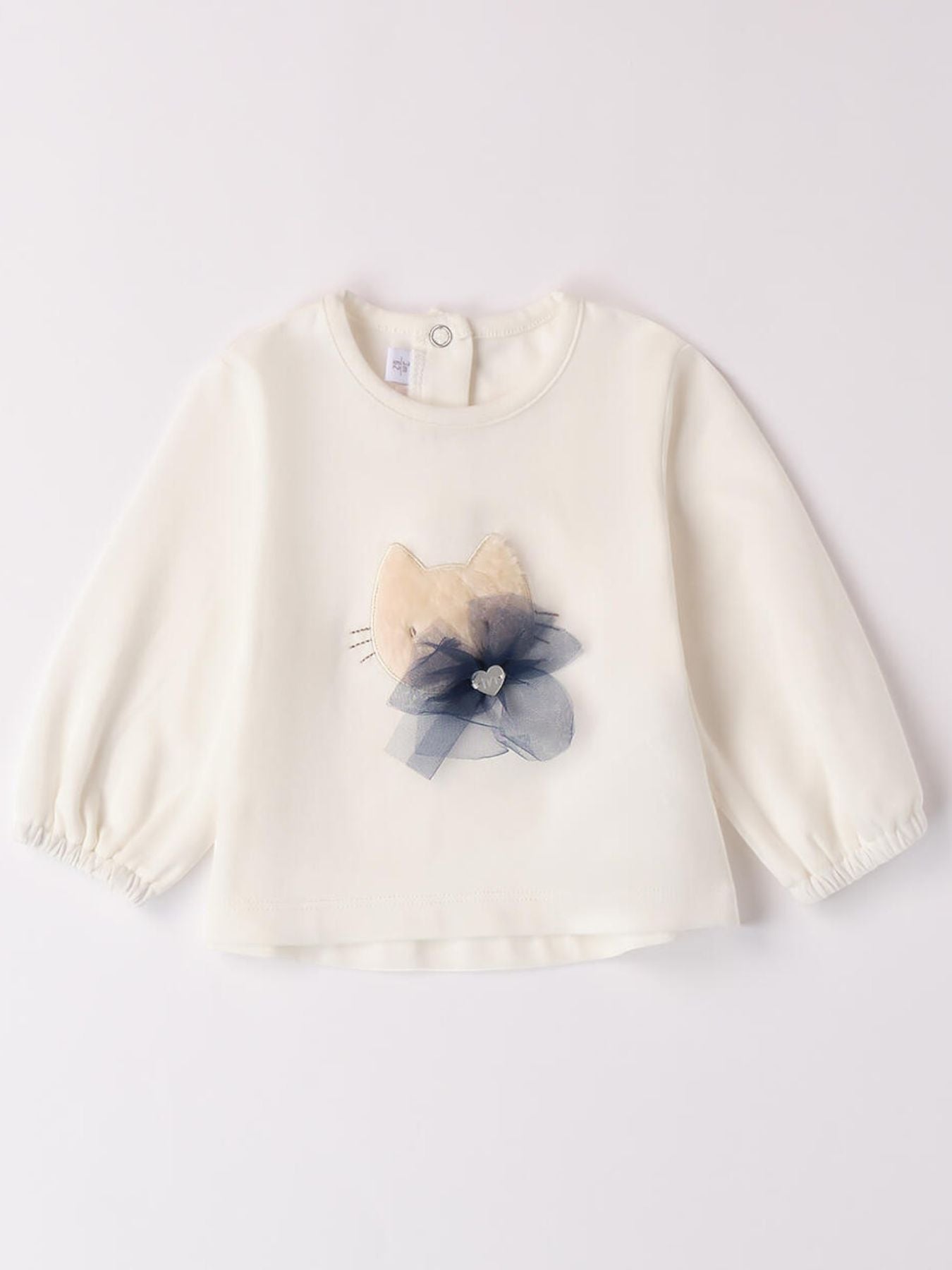 Maglietta per bimba con gatto Bimba PANNA 3A762