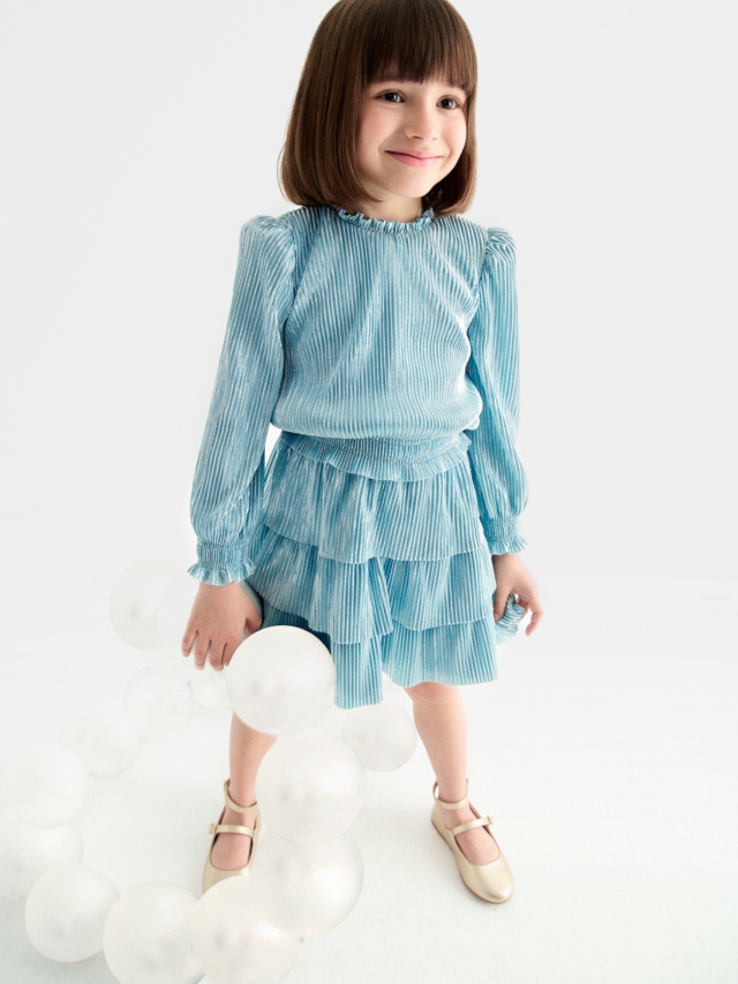 Compl. gonna plissettato Bimba Verde 5541/51 - NANU' BABY